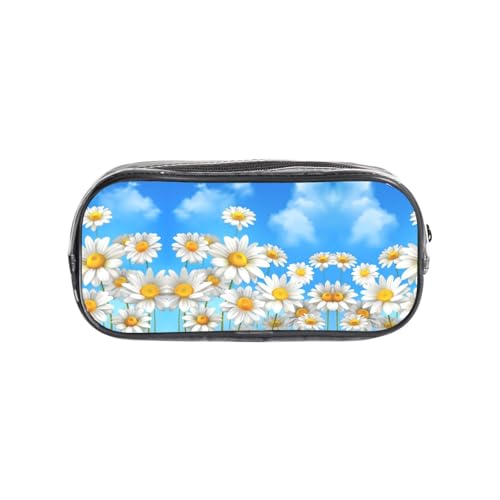 HAHAFU Federmäppchen aus transparentem PVC, Motiv: Frühlingsblumen, transparente Make-up-Tasche für Schule, Büro, Reisen, Fitnessstudio, Zubehör (komplett bedruckte Vorderseite) von HAHAFU