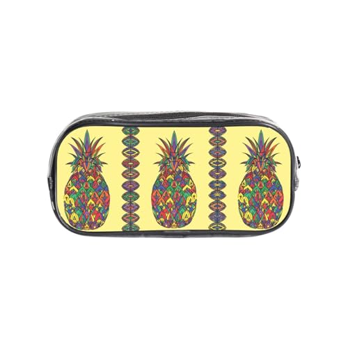 HAHAFU Federmäppchen aus transparentem PVC, Motiv: Regenbogen-Ananas, transparente Make-up-Tasche für Schule, Büro, Reisen, Fitnessstudio, Zubehör (komplett bedruckte Vorderseite) von HAHAFU