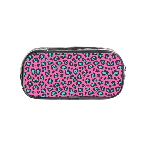 HAHAFU Federmäppchen aus transparentem PVC, niedliches Leopardenmuster, transparente Make-up-Tasche für Schule, Büro, Reisen, Fitnessstudio, Zubehör (komplett bedruckte Vorderseite) von HAHAFU