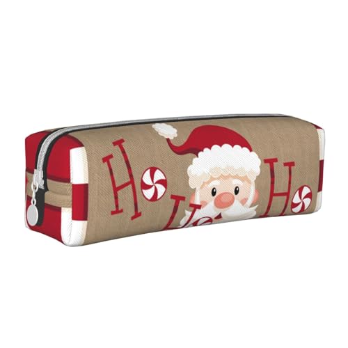 HAHAFU Federmäppchen mit Aufschrift "Merry Christmas" für Mädchen und Jungen, bedrucktes Leder, Schreibwaren-Organizer, Box, Schule, Büro, Federmäppchen, weiß, Einheitsgröße, Taschen-Organizer von HAHAFU