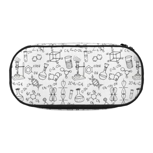 HAHAFU Federmäppchen mit Chemie-Aufdruck, doppelter Reißverschluss, Make-up-Tasche, großes Fassungsvermögen, knautschfestes Polyester, Organizer für Schule, Büro, Reisen von HAHAFU