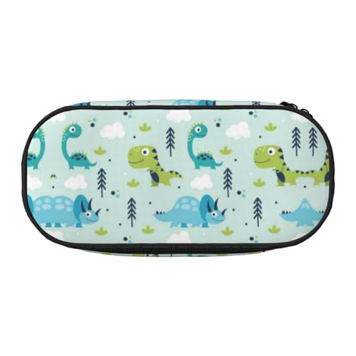 HAHAFU Federmäppchen mit Dinosaurier-Muster, Doppelreißverschluss, großes Fassungsvermögen, knautschfestes Polyester, Organizer für Schule, Büro, Reisen von HAHAFU