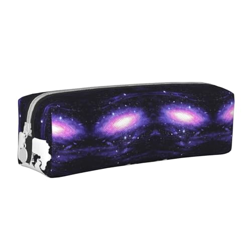 HAHAFU Federmäppchen mit Galaxie-Weltraumkunst, niedliches Federmäppchen für Mädchen und Jungen, bedrucktes Leder, Schreibwaren-Organizer, Box, Schule, Büro, Federmäppchen, weiß, Einheitsgröße, von HAHAFU