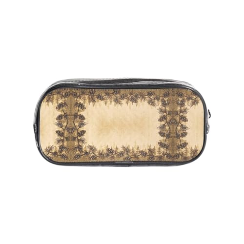 HAHAFU Federmäppchen mit Tannenzapfen, transparentes PVC-Federmäppchen, Make-up-Tasche für Schule, Büro, Reisen, Fitnessstudio, Zubehör, Organizer (komplett bedruckte Vorderseite) von HAHAFU