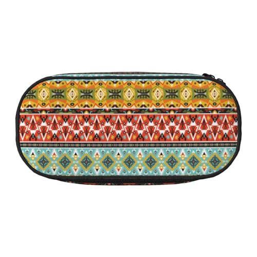 HAHAFU Federmäppchen mit doppeltem Reißverschluss, Bohemian-Federmäppchen, Make-up-Tasche, großes Fassungsvermögen, knautschfest, Polyester, Organizer mit 4 Stiftfächern und Netztasche für Schule von HAHAFU