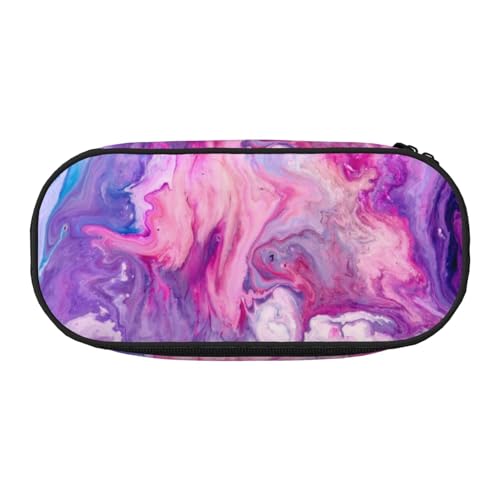 HAHAFU Federmäppchen mit doppeltem Reißverschluss, großes Fassungsvermögen, knautschfestes Polyester-Organizer mit 4 Stiftfächern und Netztasche für Schule, Büro, Reisen (Volldruckdesign) von HAHAFU