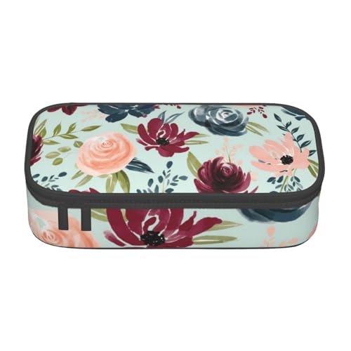 HAHAFU Federmäppchen mit mehreren Fächern, strapazierfähig, großes Fassungsvermögen, mit mehreren Fächern, bedruckt, wasserabweisend, Polyester, Schulbedarf-Organizer (quadratisches Design), Schwarz von HAHAFU