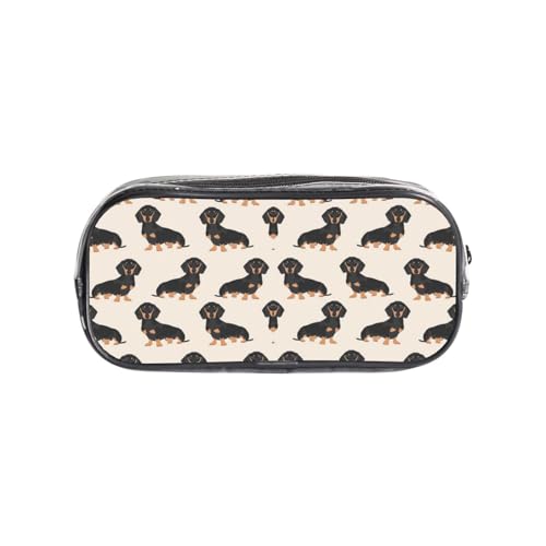 HAHAFU Federmäppchen mit niedlichem Hund, transparentes PVC-Federmäppchen, Make-up-Tasche für Schule, Büro, Reisen, Fitnessstudio, Zubehör, Organizer (komplett bedruckte Vorderseite) von HAHAFU