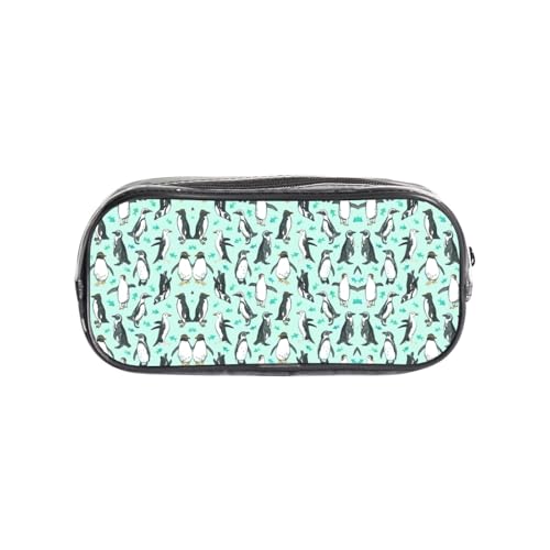 HAHAFU Federmäppchen mit niedlichem Pinguin-Motiv, transparent, Make-up-Tasche für Schule, Büro, Reisen, Fitnessstudio, Zubehör, Organizer (komplett bedruckte Vorderseite) von HAHAFU