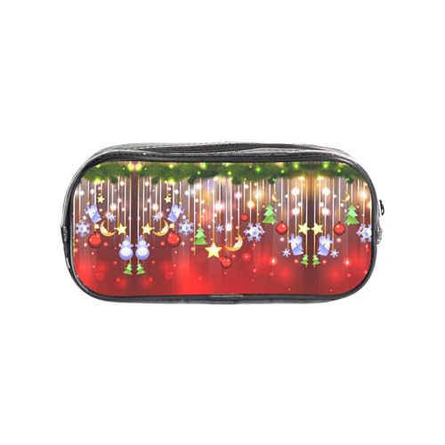 HAHAFU Frohe Weihnachten transparentes PVC-Federmäppchen, transparente Make-up-Tasche für Schule, Büro, Reisen, Fitnessstudio, Zubehör, Organizer (komplett bedruckte Vorderseite) von HAHAFU