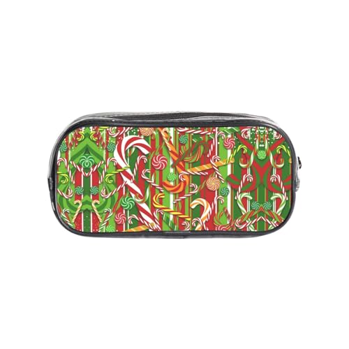 HAHAFU Frohe Weihnachten transparentes PVC-Federmäppchen, transparente Make-up-Tasche für Schule, Büro, Reisen, Fitnessstudio, Zubehör, Organizer (komplett bedruckte Vorderseite) von HAHAFU