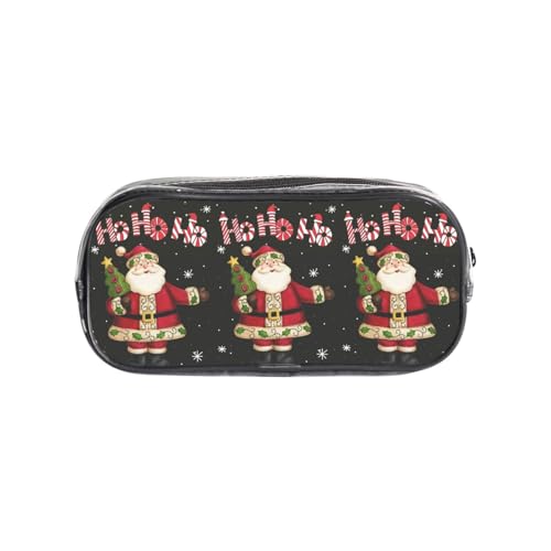 HAHAFU Frohe Weihnachten transparentes PVC-Federmäppchen, transparente Make-up-Tasche für Schule, Büro, Reisen, Fitnessstudio, Zubehör, Organizer (komplett bedruckte Vorderseite) von HAHAFU