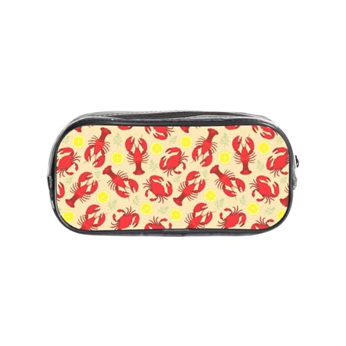 HAHAFU Hummer und Krabbe, transparentes PVC-Federmäppchen, transparente Make-up-Tasche für Schule, Büro, Reisen, Fitnessstudio, Zubehör, Organizer (komplett bedruckte Vorderseite) von HAHAFU