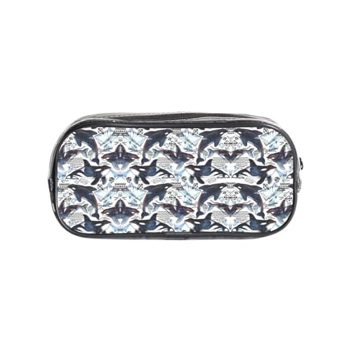 HAHAFU Killer Whale transparentes PVC-Federmäppchen, transparente Make-up-Tasche für Schule, Büro, Reisen, Fitnessstudio, Zubehör, Organizer (komplett bedruckte Vorderseite) von HAHAFU