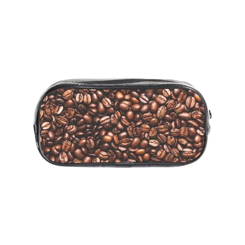 HAHAFU Lustiges, transparentes PVC-Federmäppchen mit gerösteten Kaffeebohnen, transparente Make-up-Tasche für Schule, Büro, Reisen, Fitnessstudio, Zubehör, Organizer (Volldruck auf der Vorderseite) von HAHAFU