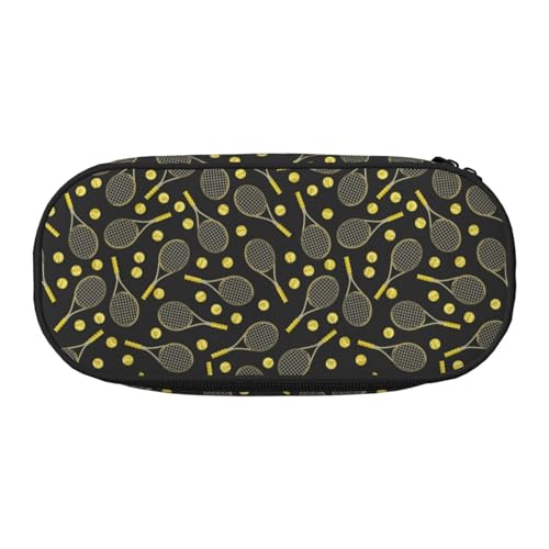 HAHAFU Lustiges Federmäppchen für Tennisschläger und Tennisbälle, Doppelreißverschluss, Make-up-Tasche, großes Fassungsvermögen, knautschfestes Polyester, Organizer für Schule, Büro, Reisen von HAHAFU