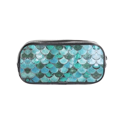 HAHAFU Meerjungfrauen-Federmäppchen, transparentes PVC-Federmäppchen, transparente Make-up-Tasche für Schule, Büro, Reisen, Fitnessstudio, Zubehör, Organizer (komplett bedruckte Vorderseite) von HAHAFU