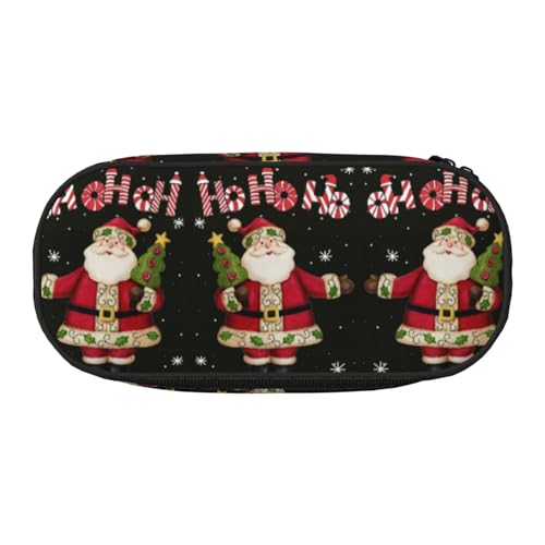 HAHAFU Merry Christmas Federmäppchen mit doppeltem Reißverschluss, großes Fassungsvermögen, knautschfestes Polyester, Organizer für Schule, Büro, Reisen von HAHAFU