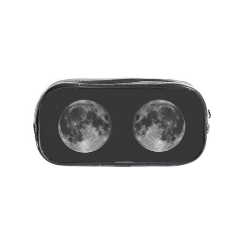 HAHAFU Moon Clear PVC-Federmäppchen, transparente Make-up-Tasche für Schule, Büro, Reisen, Fitnessstudio, Zubehör, Organizer (Volldruck-Vorderseite) von HAHAFU