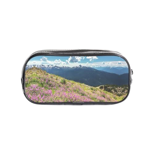 HAHAFU Mountains transparentes PVC-Federmäppchen, transparente Make-up-Tasche für Schule, Büro, Reisen, Fitnessstudio, Zubehör, Organizer (komplett bedruckte Vorderseite) von HAHAFU