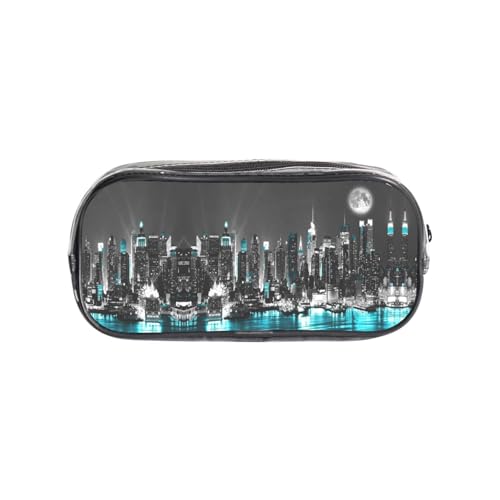 HAHAFU New York Paintings transparentes PVC-Federmäppchen, transparente Make-up-Tasche für Schule, Büro, Reisen, Fitnessstudio, Zubehör, Organizer (komplett bedruckte Vorderseite) von HAHAFU