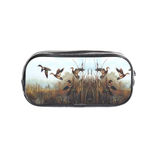 HAHAFU PVC-Federmäppchen, transparent, Make-up-Tasche für Schule, Büro, Reisen, Fitnessstudio, Zubehör, Organizer (komplett bedruckte Vorderseite) von HAHAFU