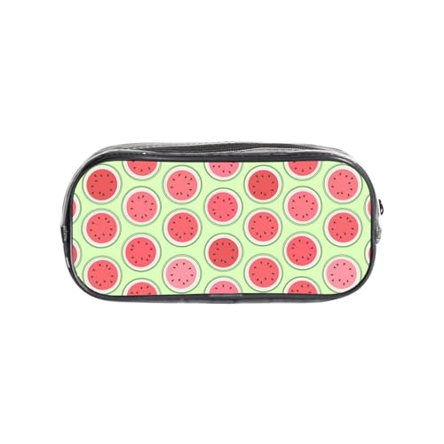 HAHAFU PVC-Federmäppchen, transparent, Wassermelonen-Grün, Make-up-Tasche für Schule, Büro, Reisen, Fitnessstudio, Zubehör (komplett bedruckte Vorderseite) von HAHAFU