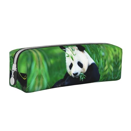 HAHAFU Panda-Federmäppchen für Mädchen und Jungen, niedlicher Druck, Leder, Schreibwaren-Organizer, Box, Schule, Bürobedarf, weiß, Einheitsgröße, Taschen-Organizer von HAHAFU