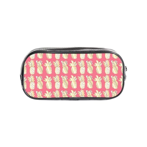 HAHAFU Pineapple transparentes PVC-Federmäppchen, transparente Make-up-Tasche für Schule, Büro, Reisen, Fitnessstudio, Zubehör, Organizer (komplett bedruckte Vorderseite) von HAHAFU