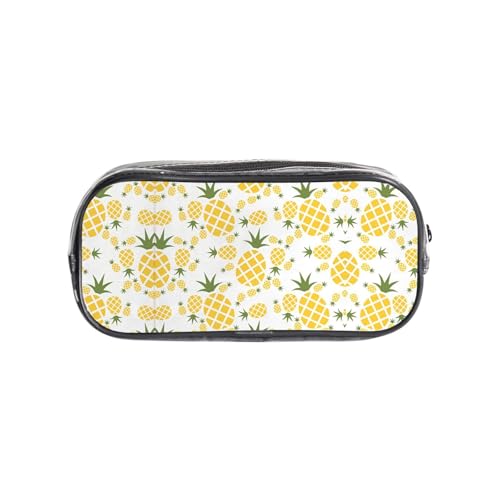 HAHAFU Pineapple transparentes PVC-Federmäppchen, transparente Make-up-Tasche für Schule, Büro, Reisen, Fitnessstudio, Zubehör, Organizer (komplett bedruckte Vorderseite) von HAHAFU
