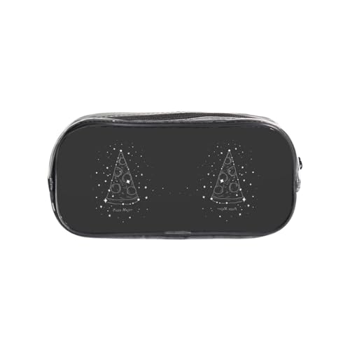 HAHAFU Pizza Constellation transparentes PVC-Federmäppchen, transparente Make-up-Tasche für Schule, Büro, Reisen, Fitnessstudio, Zubehör, Organizer (komplett bedruckte Vorderseite) von HAHAFU