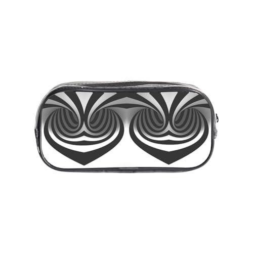 HAHAFU Schwarzes und weißes transparentes PVC-Federmäppchen, transparente Make-up-Tasche für Schule, Büro, Reisen, Fitnessstudio, Zubehör (komplett bedruckte Vorderseite) von HAHAFU