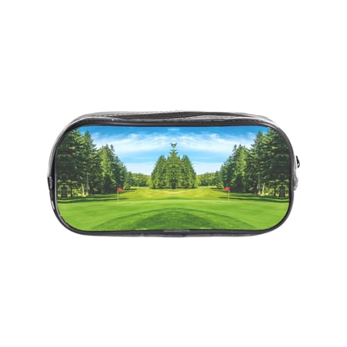 HAHAFU Transparentes PVC-Federmäppchen für Golfplatz, transparente Make-up-Tasche für Schule, Büro, Reisen, Fitnessstudio, Zubehör (komplett bedruckte Vorderseite) von HAHAFU