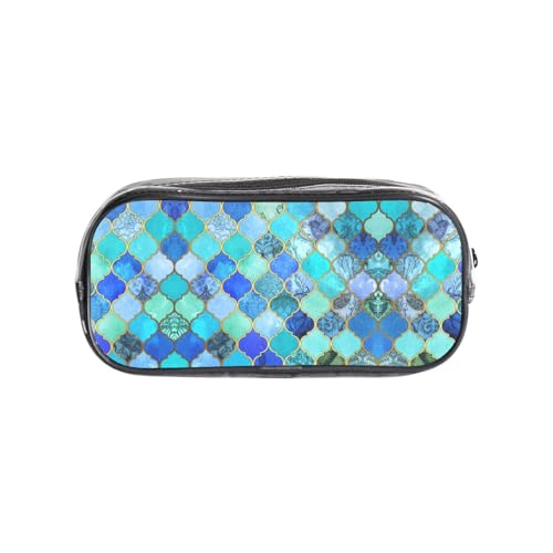 HAHAFU Transparentes PVC-Federmäppchen mit Gittermuster, transparente Make-up-Tasche für Schule, Büro, Reisen, Fitnessstudio, Zubehör (komplett bedruckte Vorderseite) von HAHAFU