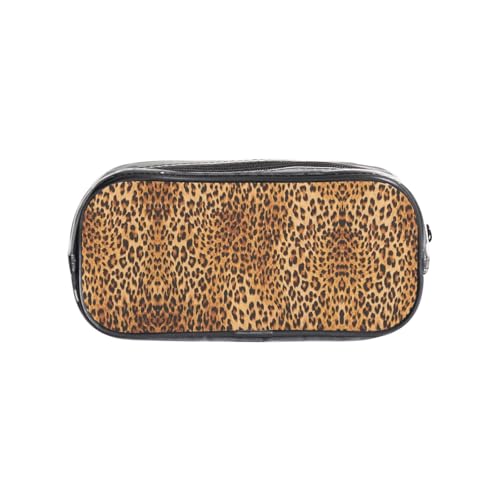 HAHAFU Transparentes PVC-Federmäppchen mit Leopardenmuster, transparente Make-up-Tasche für Schule, Büro, Reisen, Fitnessstudio, Zubehör (komplett bedruckte Vorderseite) von HAHAFU