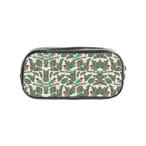 HAHAFU Transparentes PVC-Federmäppchen mit tropischen Pflanzen, Make-up-Tasche für Schule, Büro, Reisen, Fitnessstudio, Zubehör, Organizer (komplett bedruckte Vorderseite) von HAHAFU