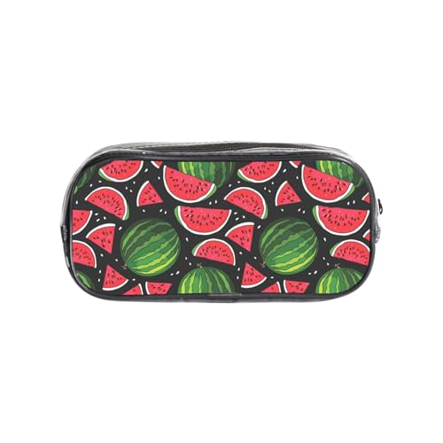HAHAFU Wassermelonen-Federmäppchen, transparent, Make-up-Tasche für Schule, Büro, Reisen, Fitnessstudio, Zubehör, Organizer (komplett bedruckte Vorderseite) von HAHAFU