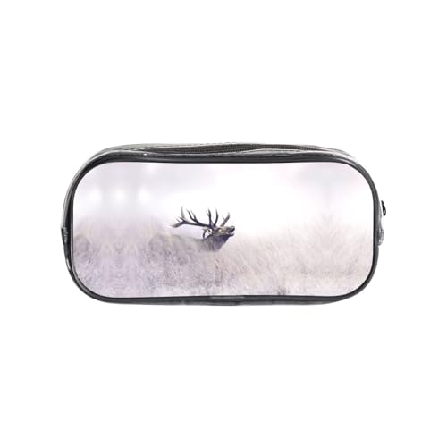 HAHAFU Wild Deer transparentes PVC-Federmäppchen, transparente Make-up-Tasche für Schule, Büro, Reisen, Fitnessstudio, Zubehör, Organizer (komplett bedruckte Vorderseite) von HAHAFU