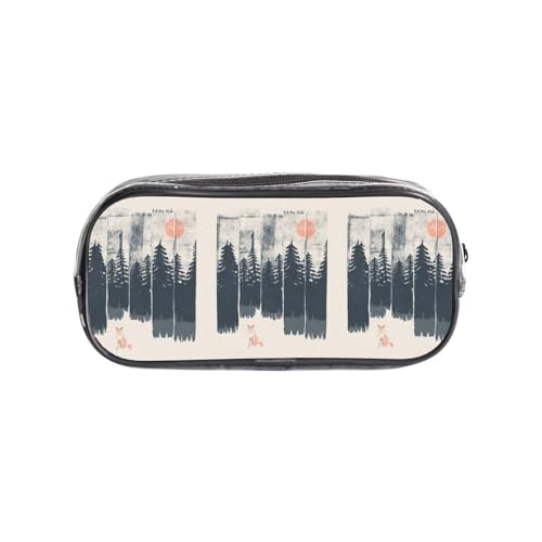 HAHAFU Wilderness Fox Art transparentes PVC-Federmäppchen, transparente Make-up-Tasche für Schule, Büro, Reisen, Fitnessstudio, Zubehör, Organizer (komplett bedruckte Vorderseite) von HAHAFU