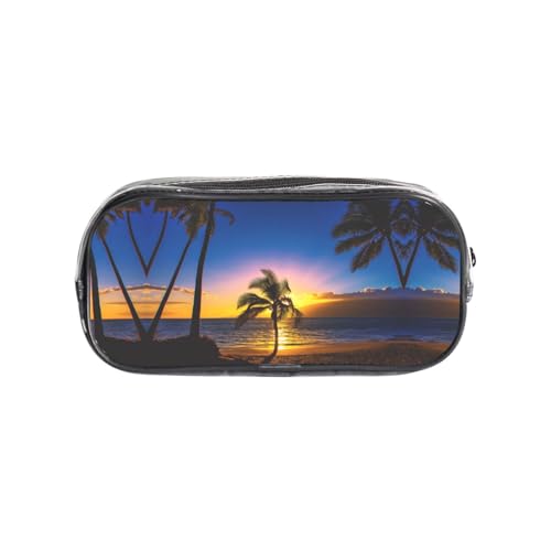 Hawaii Beach transparentes PVC-Federmäppchen, transparente Make-up-Tasche für Schule, Büro, Reisen, Fitnessstudio, Zubehör, Organizer (komplett bedruckte Vorderseite) von HAHAFU