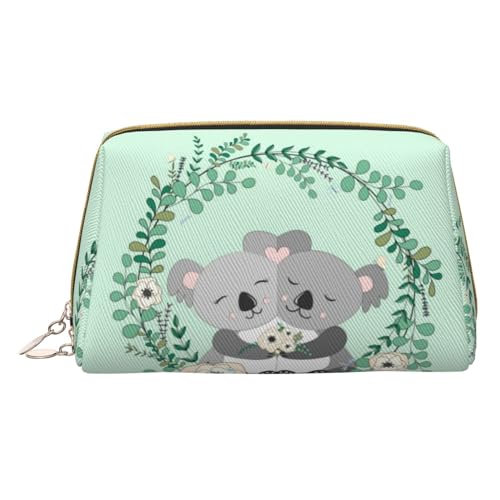 Koala Make-up-Tasche, Reise-Kosmetiktasche, bedrucktes Leder, wasserdicht, Reise-Make-up-Organizer, weiß, Einheitsgröße von HAHAFU