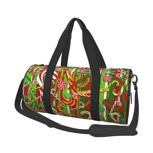 Merry Christmas Reisetasche, Organizer, Sporttasche, Turnbeutel, großer Druck, Polyester, Schultertasche für Damen und Herren, Schwarz , Einheitsgröße von HAHAFU