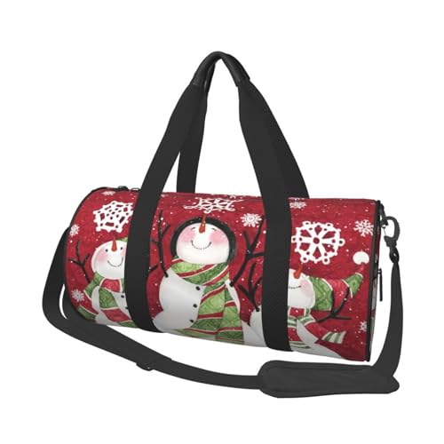 Merry Christmas Reisetasche, Organizer, Sporttasche, Turnbeutel, großer Druck, Polyester, Schultertasche für Damen und Herren, Schwarz , Einheitsgröße von HAHAFU