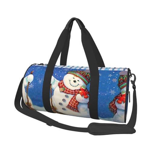 Merry Christmas Reisetasche, Organizer, Sporttasche, Turnbeutel, großer Druck, Polyester, Schultertasche für Damen und Herren, Schwarz , Einheitsgröße von HAHAFU