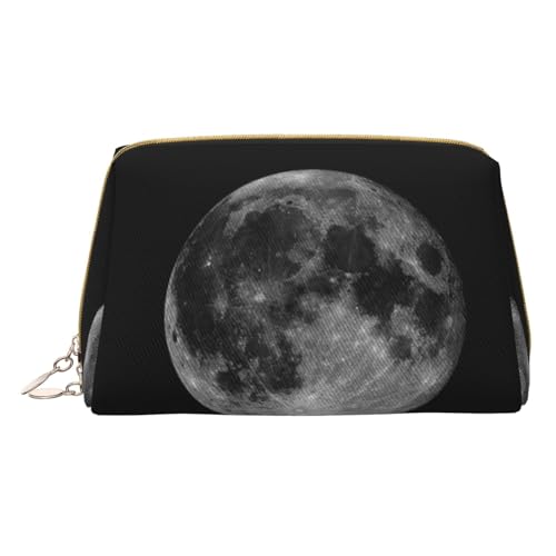 Moon Make-up-Tasche, Reise-Kosmetiktasche, bedrucktes Leder, wasserdicht, Reise-Make-up-Organizer, weiß, Einheitsgröße von HAHAFU