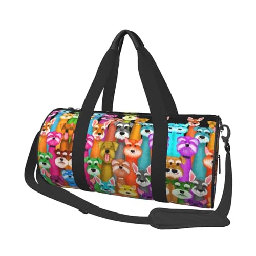 Reisetasche für Hunde, Organizer, Sporttasche, Turnbeutel, groß, bedruckt, Polyester, Schultertasche für Damen und Herren, Schwarz , Einheitsgröße von HAHAFU