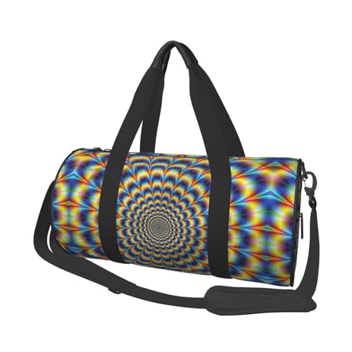 Spirale optische Täuschung, GIF, Reisetasche, Organizer, Sporttasche, Turnbeutel, großer Druck, Polyester, Schultertasche für Damen und Herren, Schwarz , Einheitsgröße von HAHAFU