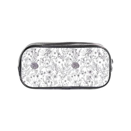 Transparentes PVC-Federmäppchen mit blühenden Kräutern und krautigen Pflanzen, transparente Make-up-Tasche für Schule, Büro, Reisen, Fitnessstudio, Zubehör, Organizer (Volldruck auf der Vorderseite) von HAHAFU