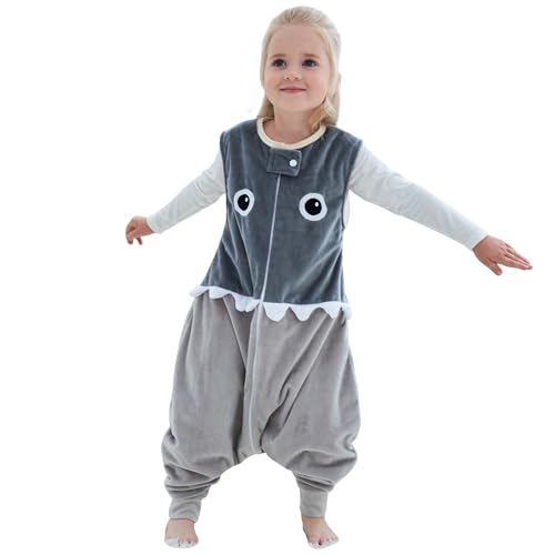 HAHASHOW Baby Schlafsack mit Füßen Mädchen und Junge Schlafstrampler Schlafsack mit Beinen 1-3 Jahre Hai von HAHASHOW