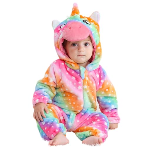 HAHASHOW Baby Winter Spielanzug Kleinkind Schlafanzug Flanell Frühling Strampler Pyjama kostüm Bekleidung Karikatur Tier Jumpsuit für mädchen und Junge，30-36 Monate，Farbe von HAHASHOW